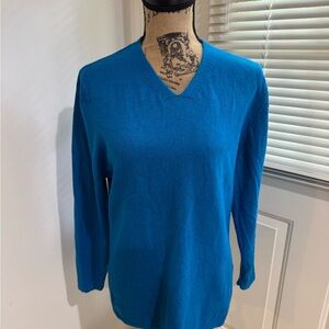 Jessica Holbrook Vibrant Blue Knit silk, cashmere, & angora blend sweater size M